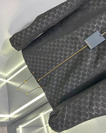 Louis Vuitton Tonal Monogram Zip Jacket - Black & Gold