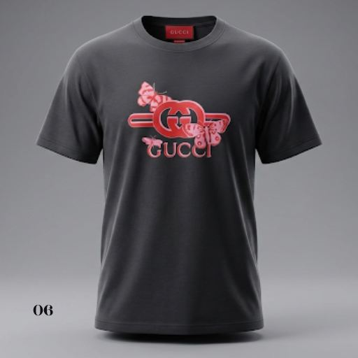 Gucci Men’s Butterfly Interlocking G Graphic T-Shirt - Charcoal Grey Cotton