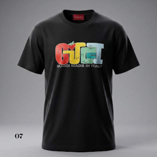 Gucci Men’s Strawberry Logo Graphic T-Shirt - Black "Made in Italy" Edition