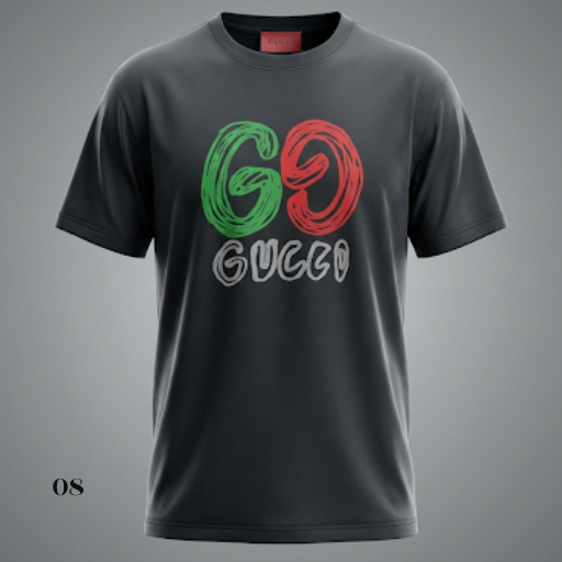 Gucci Men’s Scribble GG Logo T-Shirt - Charcoal Grey Hand-Drawn Graphic