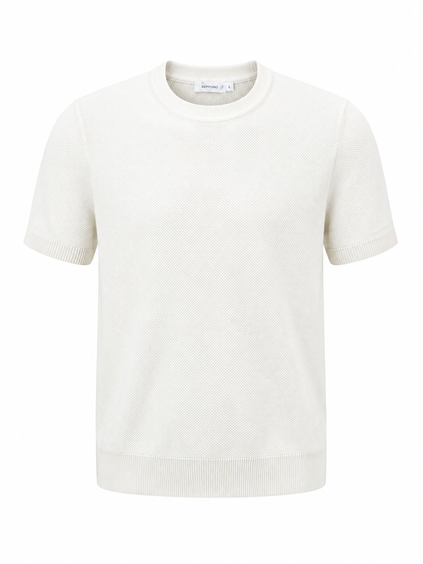 Essential Knit Tee – Ivory White