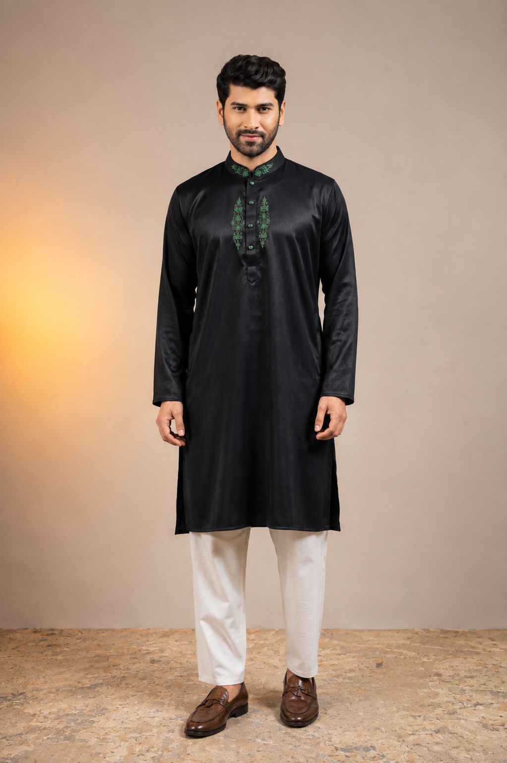 Premium Black Embroidered Panjabi