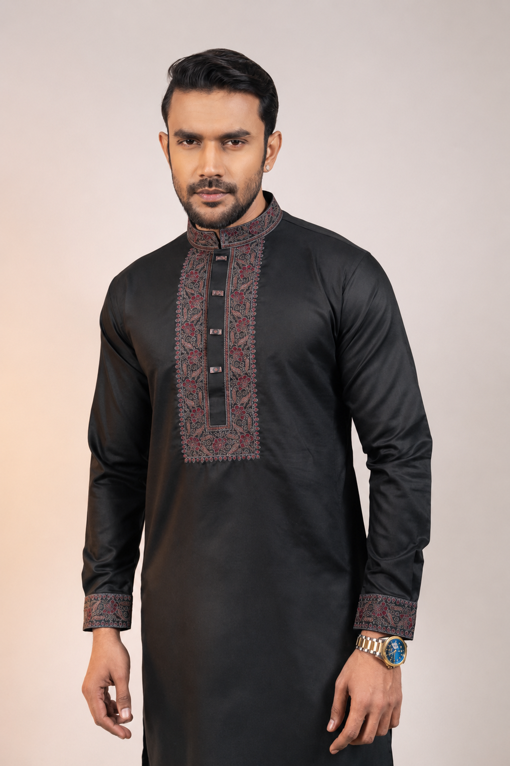 Black Embroidered Premium Panjabi