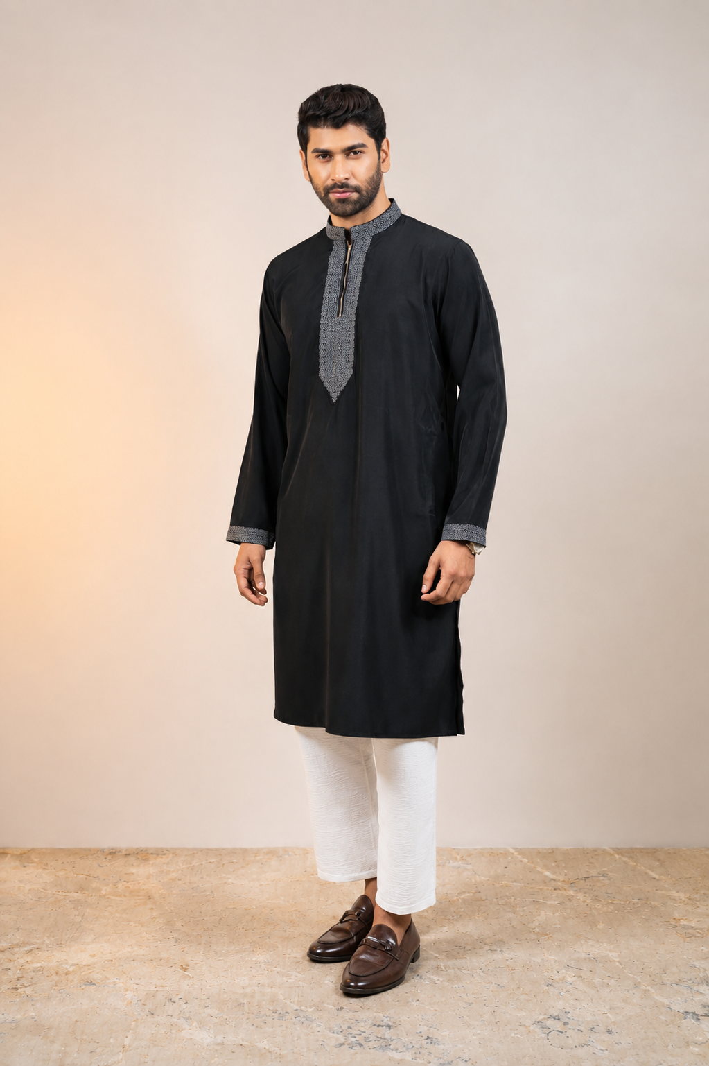 Black Embroidered Premium Panjabi
