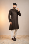 Chocolate Brown Textured Premium Panjabi