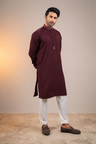 Maroon Embroidered Premium Panjabi