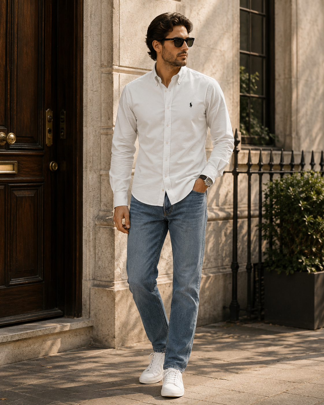 Premium White Remi Cotton Slim Fit Shirt Secondary image