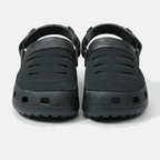 Black clogs on a white background