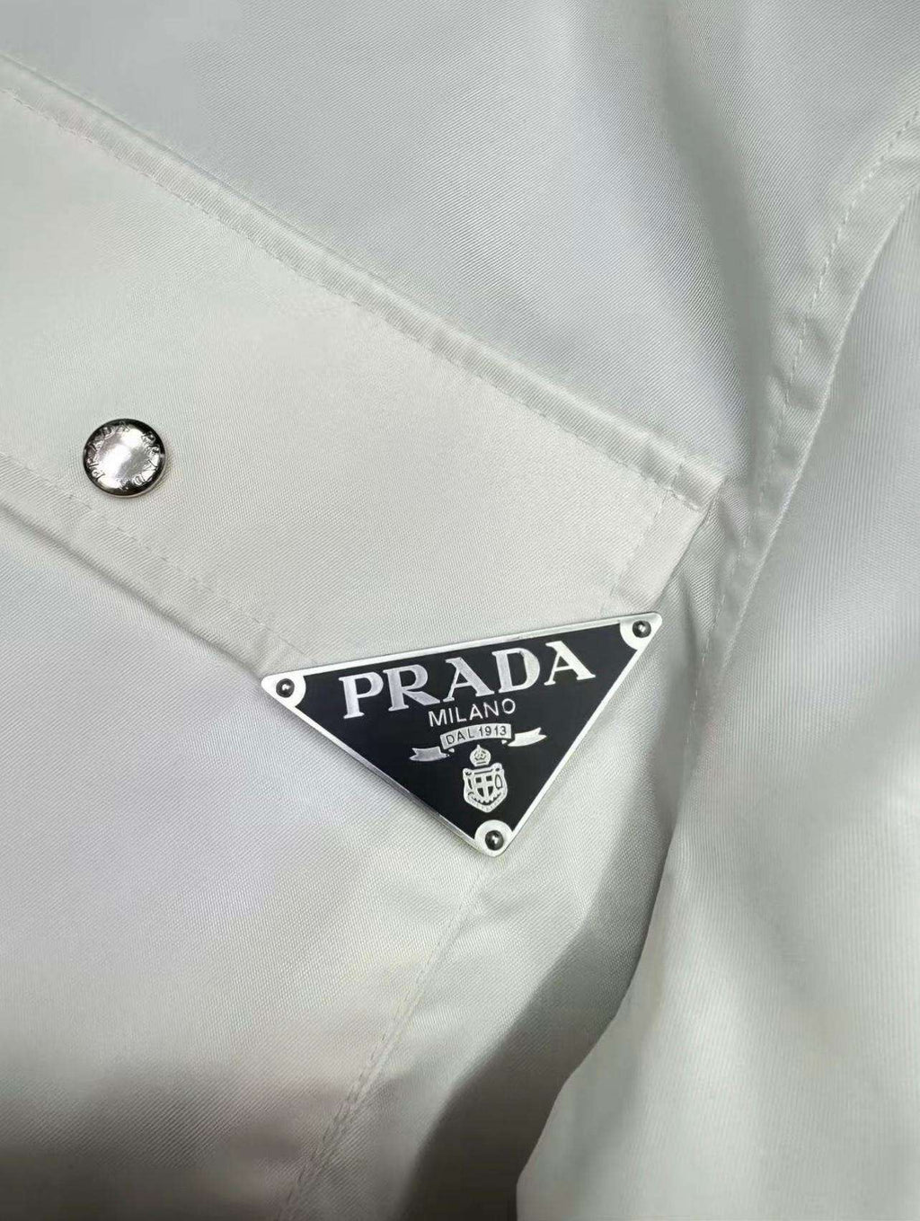 Prada Men's Triangle Logo Nylon Overshirt | Luxury Shirt Jacket