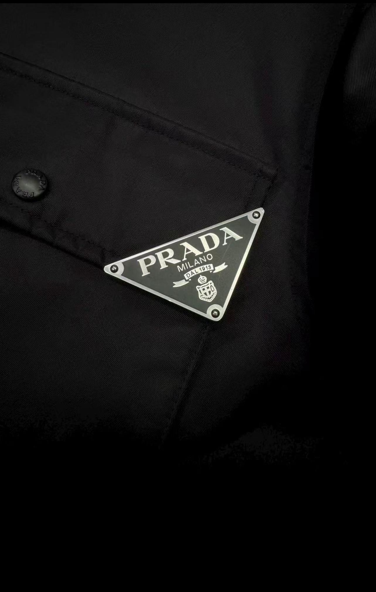 Prada Men's Triangle Logo Nylon Overshirt | Luxury Shirt Jacket