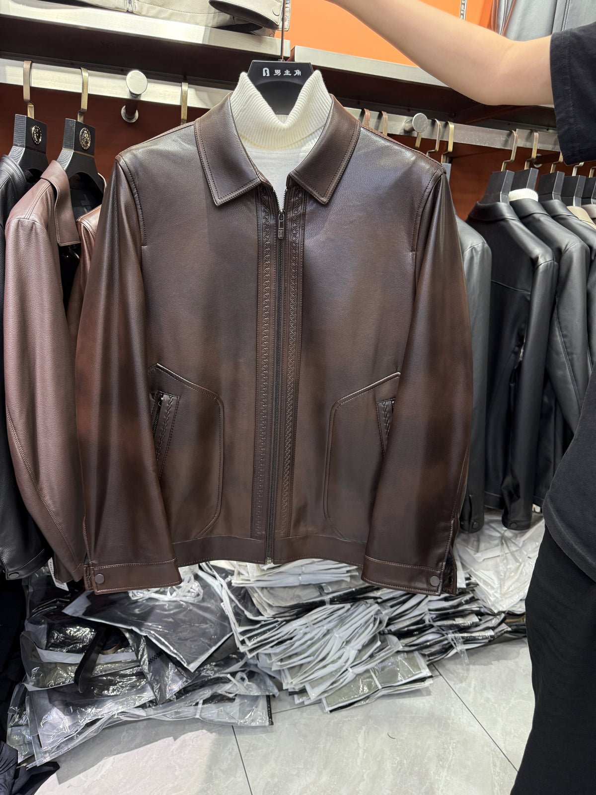 Premium Quality PU Leather Jacket for Men – Classic Brown Leather Jacket