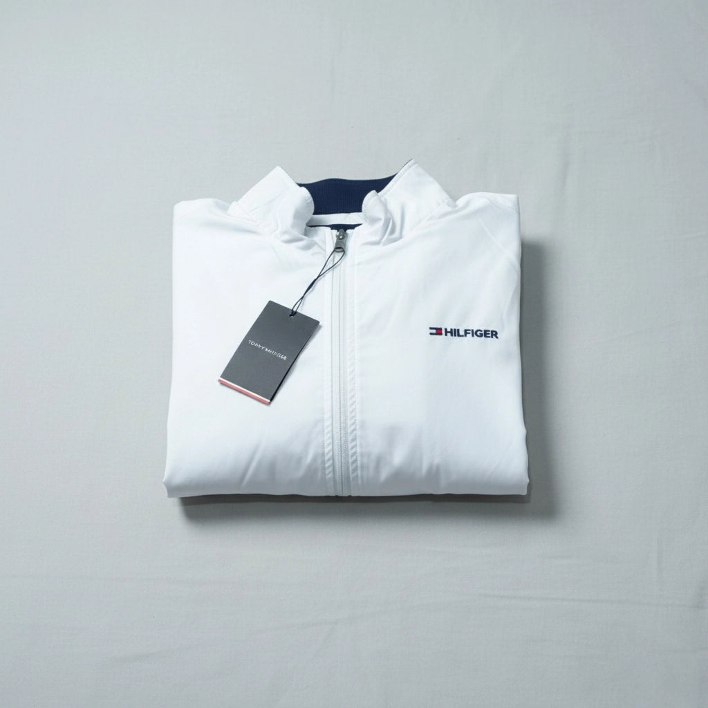 Hilfiger Lightweight Logo Jacket - Optic White | UniversesRaw Secondary image