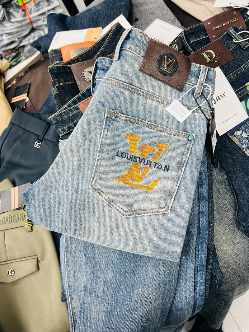 Premium LV Monogram Vintage Denim Jeans | Pre-Order