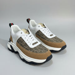 Gucci GG Monogram Trail Sneaker | Beige & White