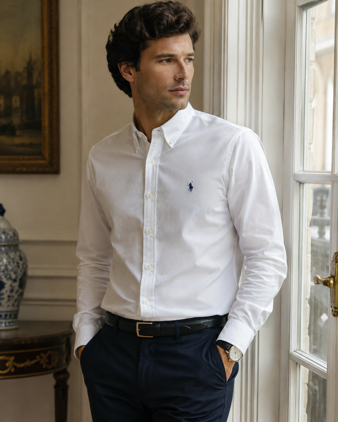 Premium White Remi Cotton Slim Fit Shirt