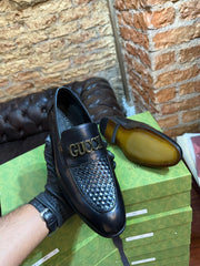 Gucci Men's Woven Leather tassel with Logo Hardware | Italian Designer Shoes