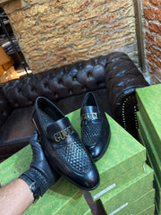 Gucci Men's Woven Leather tassel with Logo Hardware | Italian Designer Shoes