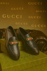 Gucci Men's Web Stripe Horsebit Tassel | Italian Leather Designer Shoes