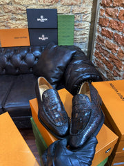 Louis Vuitton Men's Monogram & Croco-Embossed Tassels| LV Designer Shoes