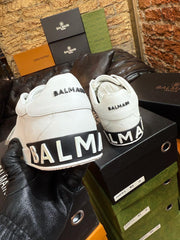 Balmain Men's Logo Strap Leather Sneakers | Luxury Designer Trainers