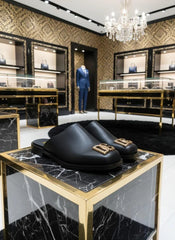 Luxury DG Logo Leather Mules | Designer Inspired Half Shoes
