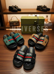 Luxury GG Web-Stripe Slides | Designer Inspired Comfort Sandals