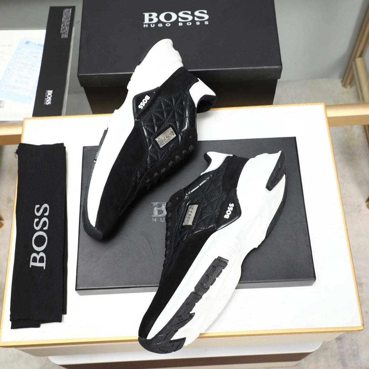 BOSS Quilted Runner Sneaker | 1:1 Super Quality |