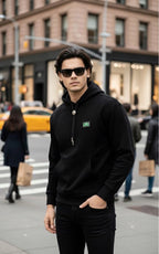 Onyx Black Tech-Luxe Hoodie with Signature Bolo Detail