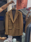 Premium Camel Brown Multi-Pocket Blazer