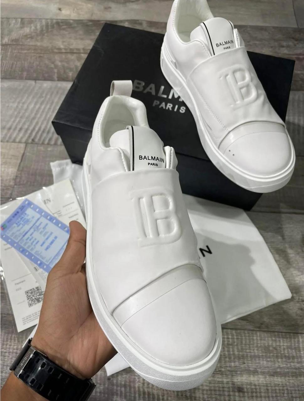 Balmain Monogram Slip-On Sneaker | 1:1 Grade | Pure White Main image