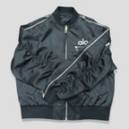 Alo-Inspired Korean Style Zipper Bomber Jacket - Tech Black