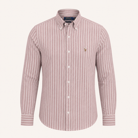 Premium Pink Striped Remi Cotton Slim Fit Shirt