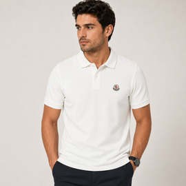 Men's Cotton Polo Shirt - White - Breathable Summer Wear