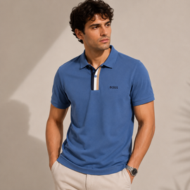 Boss Polo Shirt - Blue - Modern Accent Fit