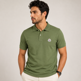 Men's Cotton Polo Shirt - Olive Green - Premium Breathable Fit