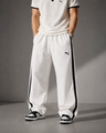 PUMA White & Black Baggy Track Trousers
