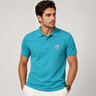 Men's Cotton Polo Shirt - Turquoise - Soft Breathable Fabric