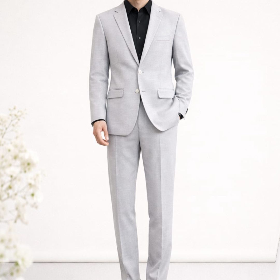 Light Ash Silver Formal Blazer & Trouser Set