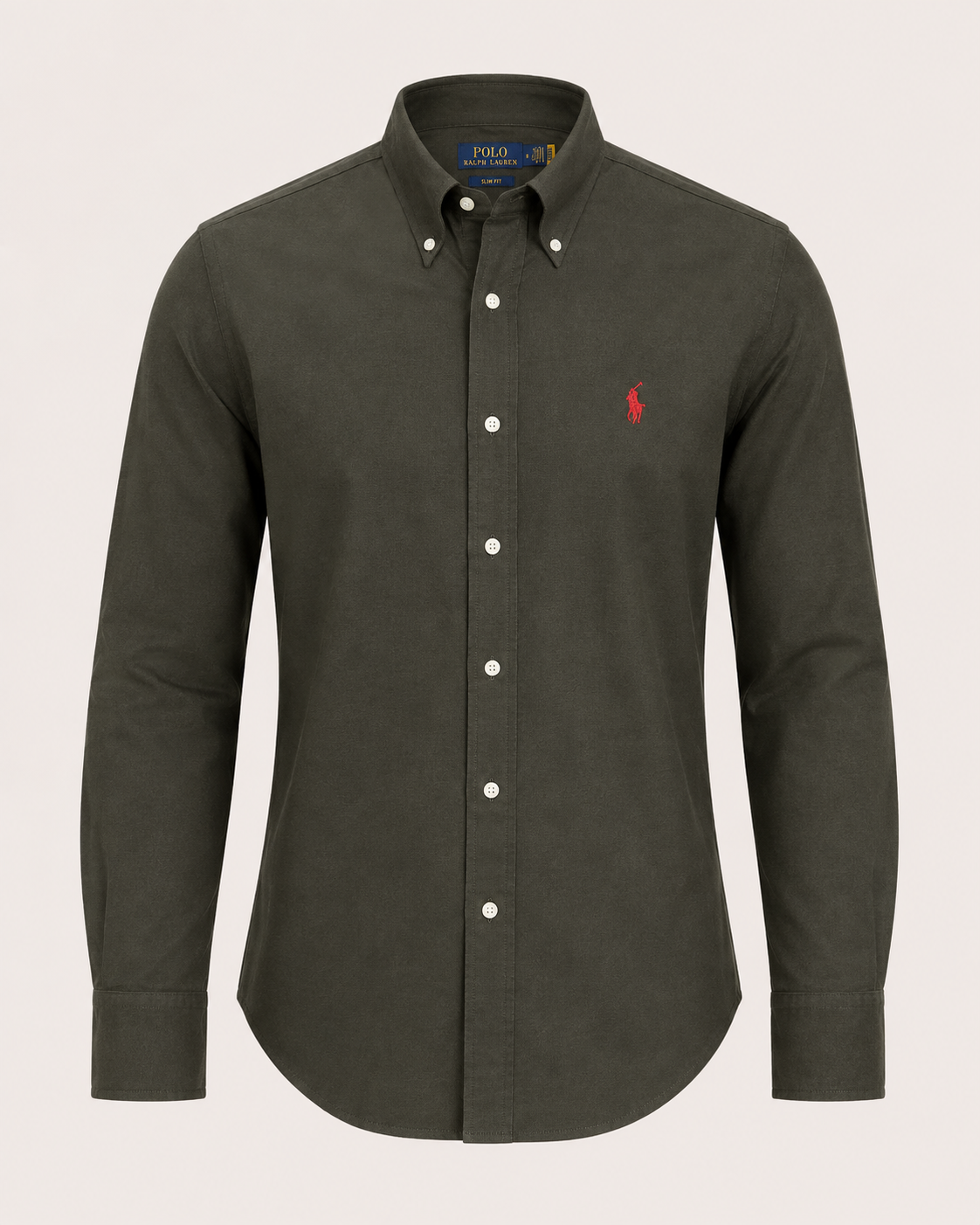 Premium Olive Remi Cotton Slim Fit Shirt Secondary image