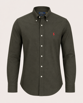 Premium Olive Remi Cotton Slim Fit Shirt