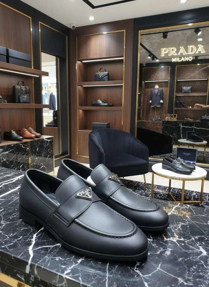 Prada Men's Triangle Logo Leather Tassel| Iconic Italian Designer Shoes Secondary image