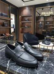 Prada Men's Triangle Logo Leather Tassel| Iconic Italian Designer Shoes