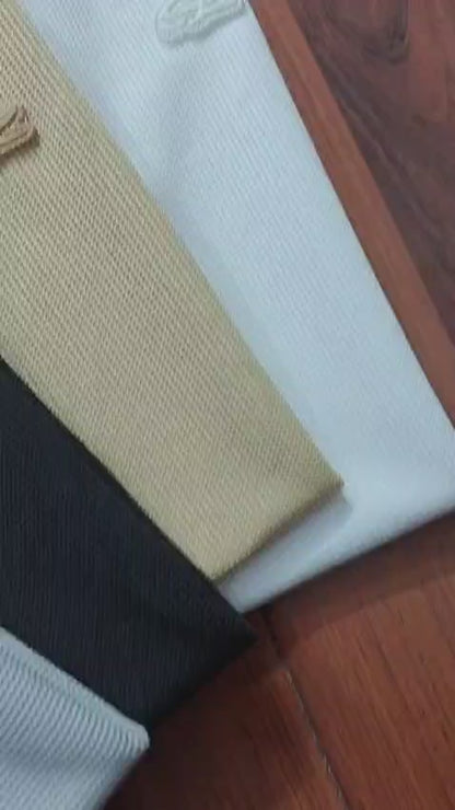 Lacoste Men's Heavy Waffle Knit Crew Neck Polo