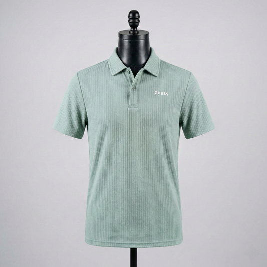 Guess Men's Ribbed Knit Polo Shirt