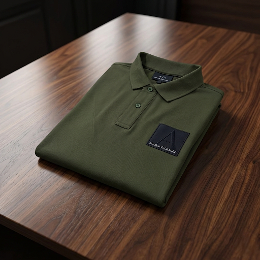 Armani Exchange Olive Green Cotton Polo Shirt – Premium Slim Fit Designer Polo for Men