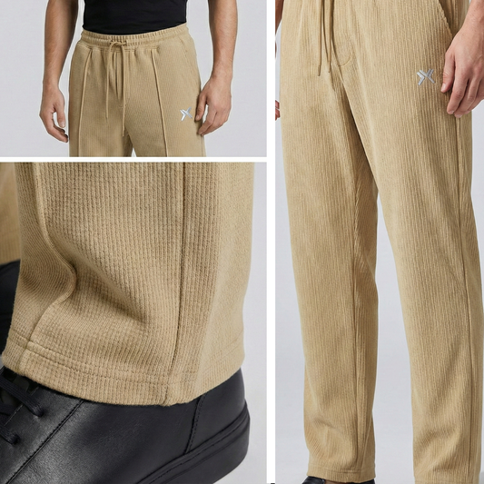 Premium Ribbed Knit Pintuck Trousers