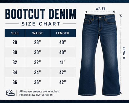 One Man Bootcut Denim Jeans Vintage Green Wash Men's