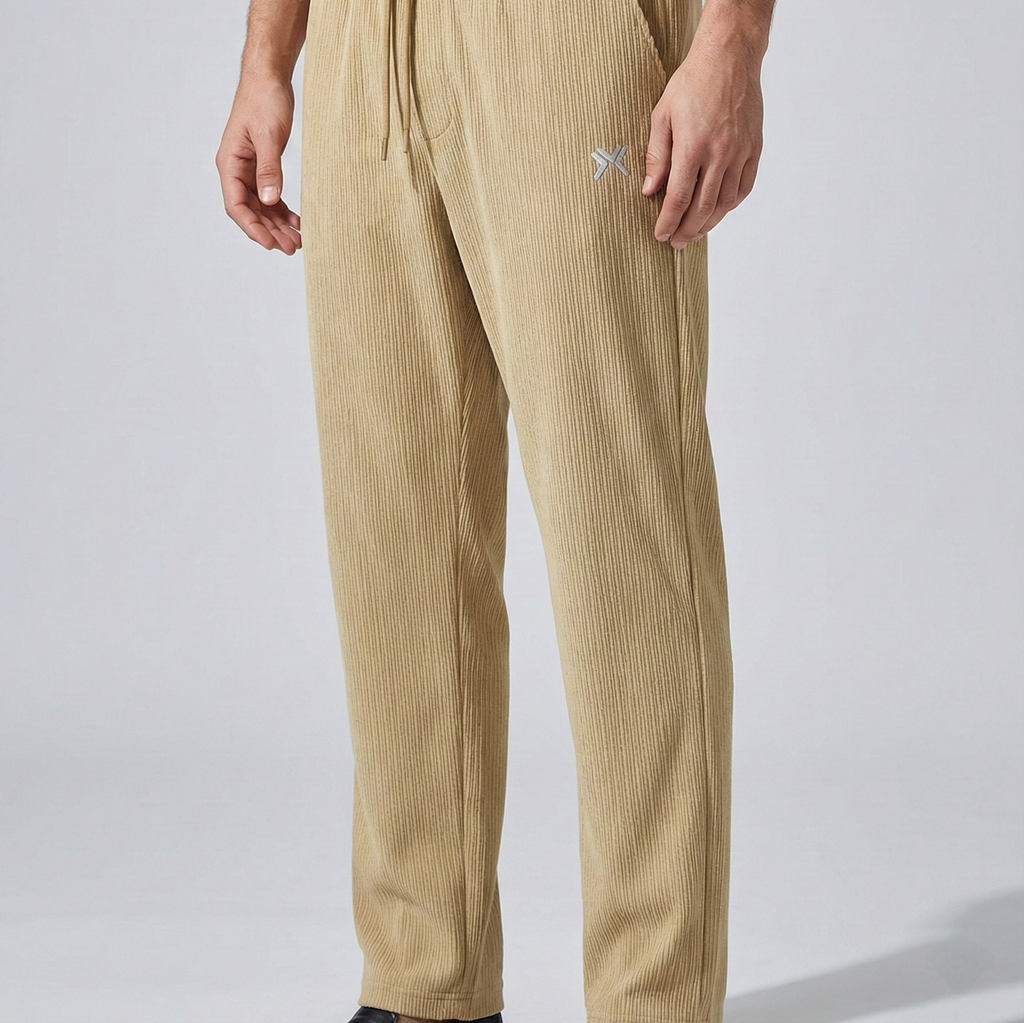 Premium Ribbed Knit Pintuck Trousers