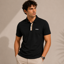 Boss Polo Shirt - Dark Black - Modern Accent Fit