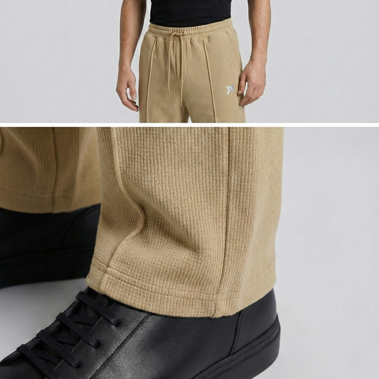 Premium Ribbed Knit Pintuck Trousers